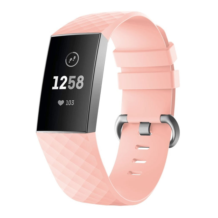 Mega sejt Fitbit Charge 4 / Fitbit Charge 3 Silikone Rem - Størrelse: L - Pink#serie_6