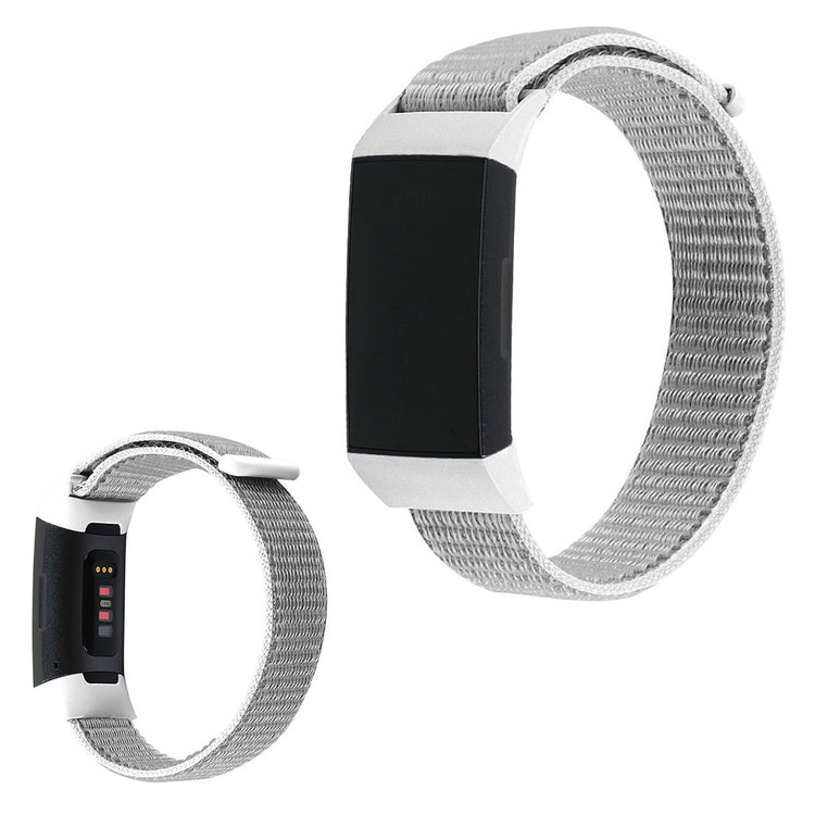 Yndigt Fitbit Charge 4 / Fitbit Charge 3 Stof Urrem - Sølv#serie_1