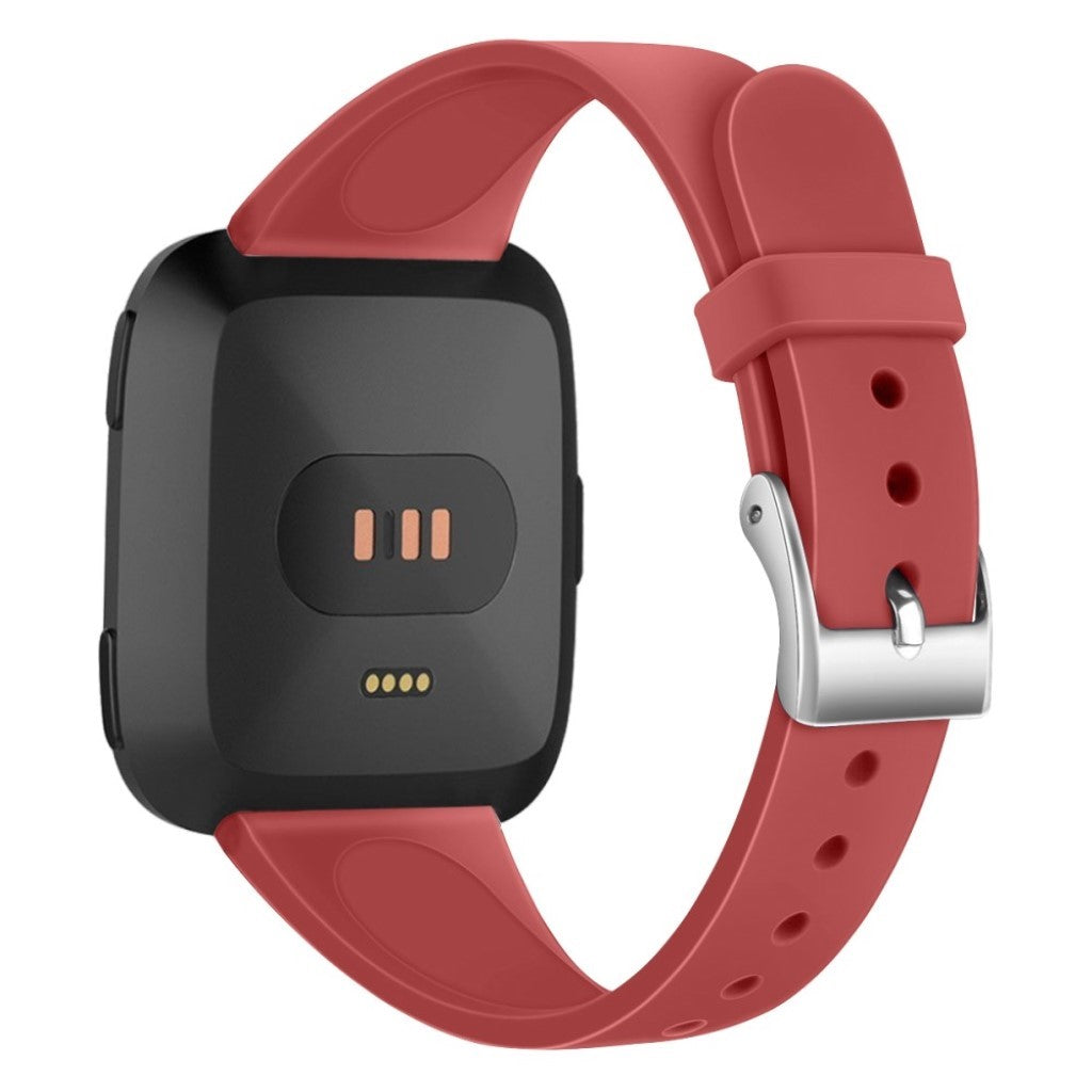 Super nydelig Fitbit Versa 2 Silikone Rem - Rød#serie_4