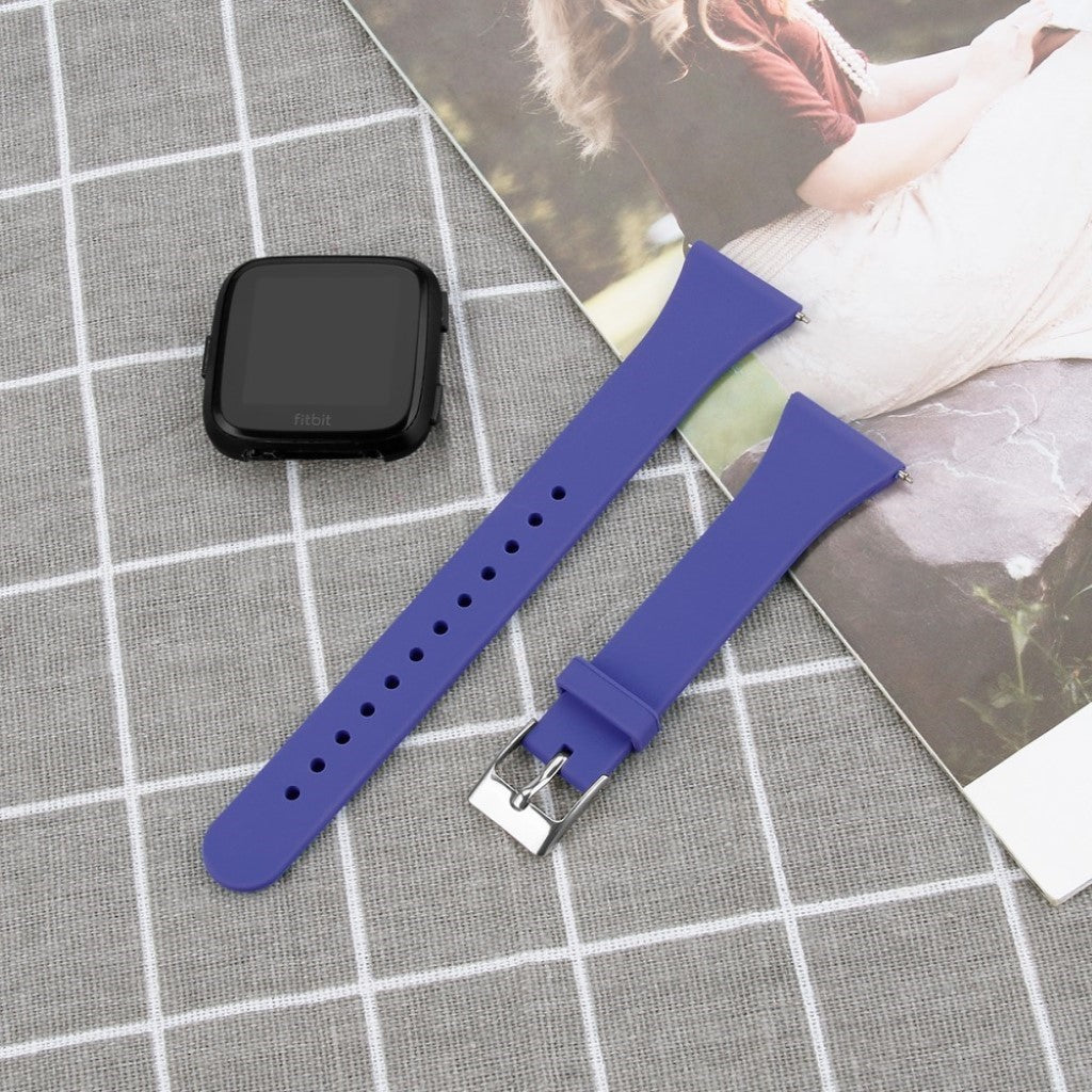 Super nydelig Fitbit Versa 2 Silikone Rem - Blå#serie_8