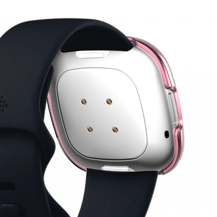 Godt Fitbit Versa 3 / Fitbit Sense Rhinsten og Silikone Cover - Pink#serie_3