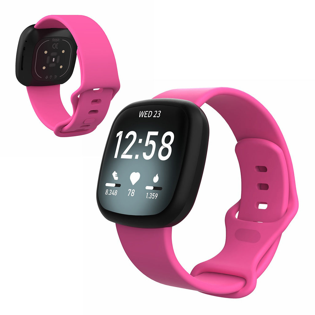 Helt vildt kønt Fitbit Versa 3 / Fitbit Sense Silikone Rem - Størrelse: S - Pink#serie_18