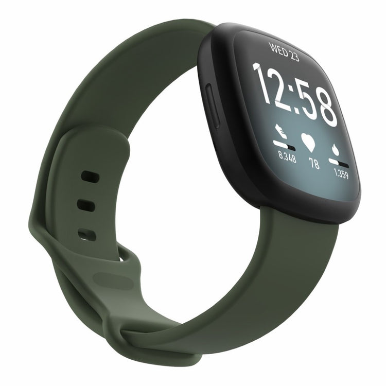 Helt vildt kønt Fitbit Versa 3 / Fitbit Sense Silikone Rem - Størrelse: S - Grøn#serie_6