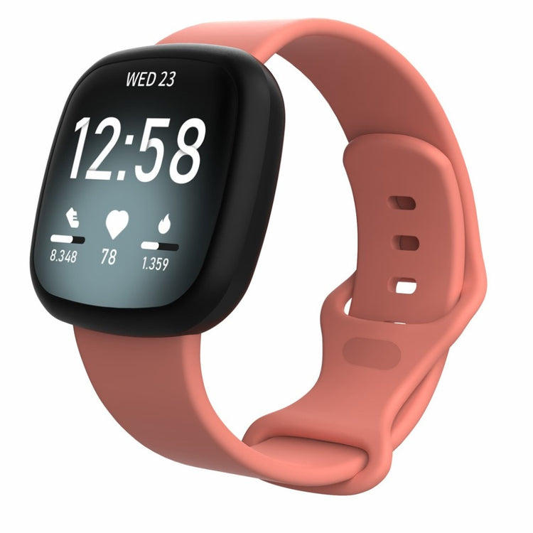 Helt vildt sejt Fitbit Versa 3 / Fitbit Sense Silikone Rem - Størrelse: L - Pink#serie_3