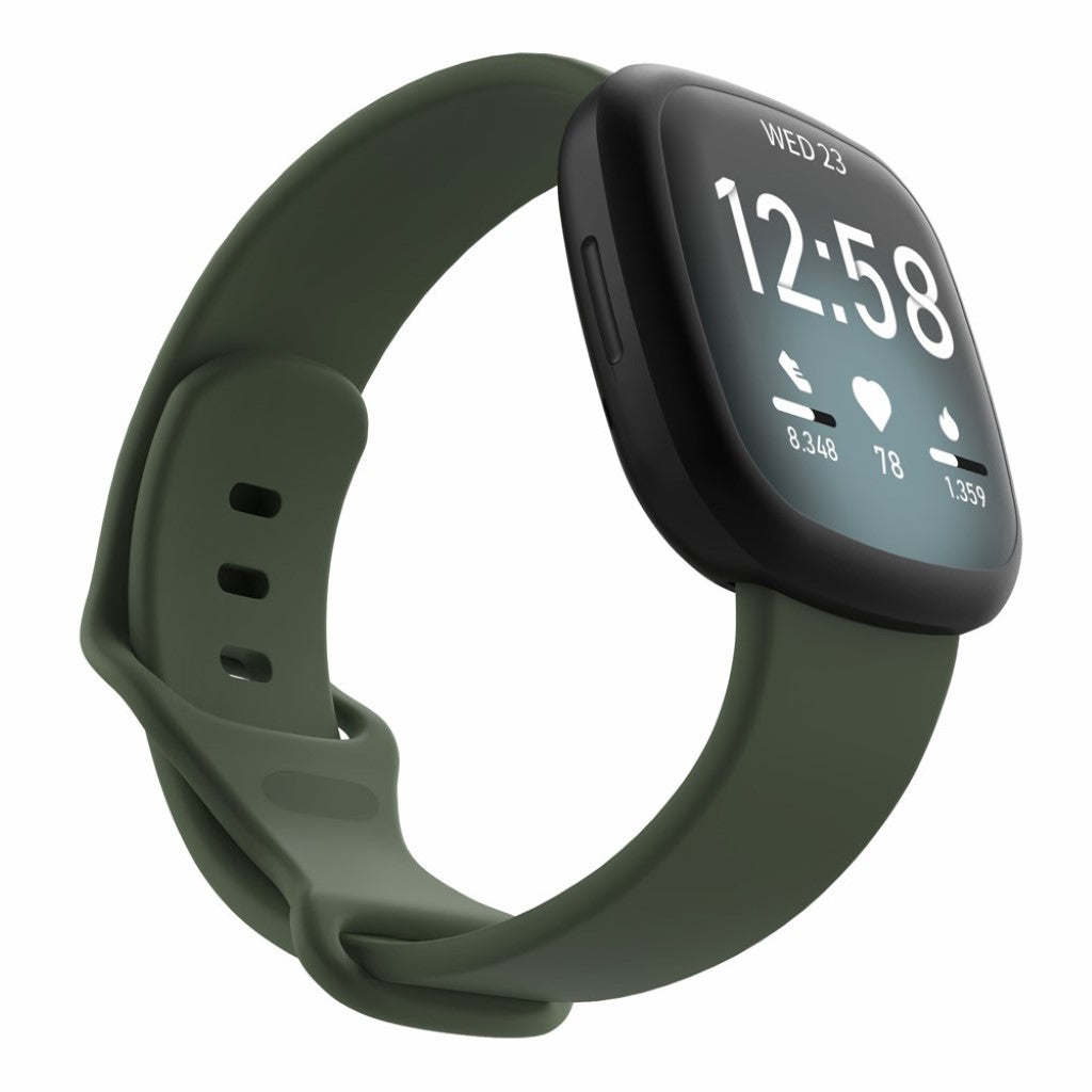 Helt vildt sejt Fitbit Versa 3 / Fitbit Sense Silikone Rem - Størrelse: L - Grøn#serie_6