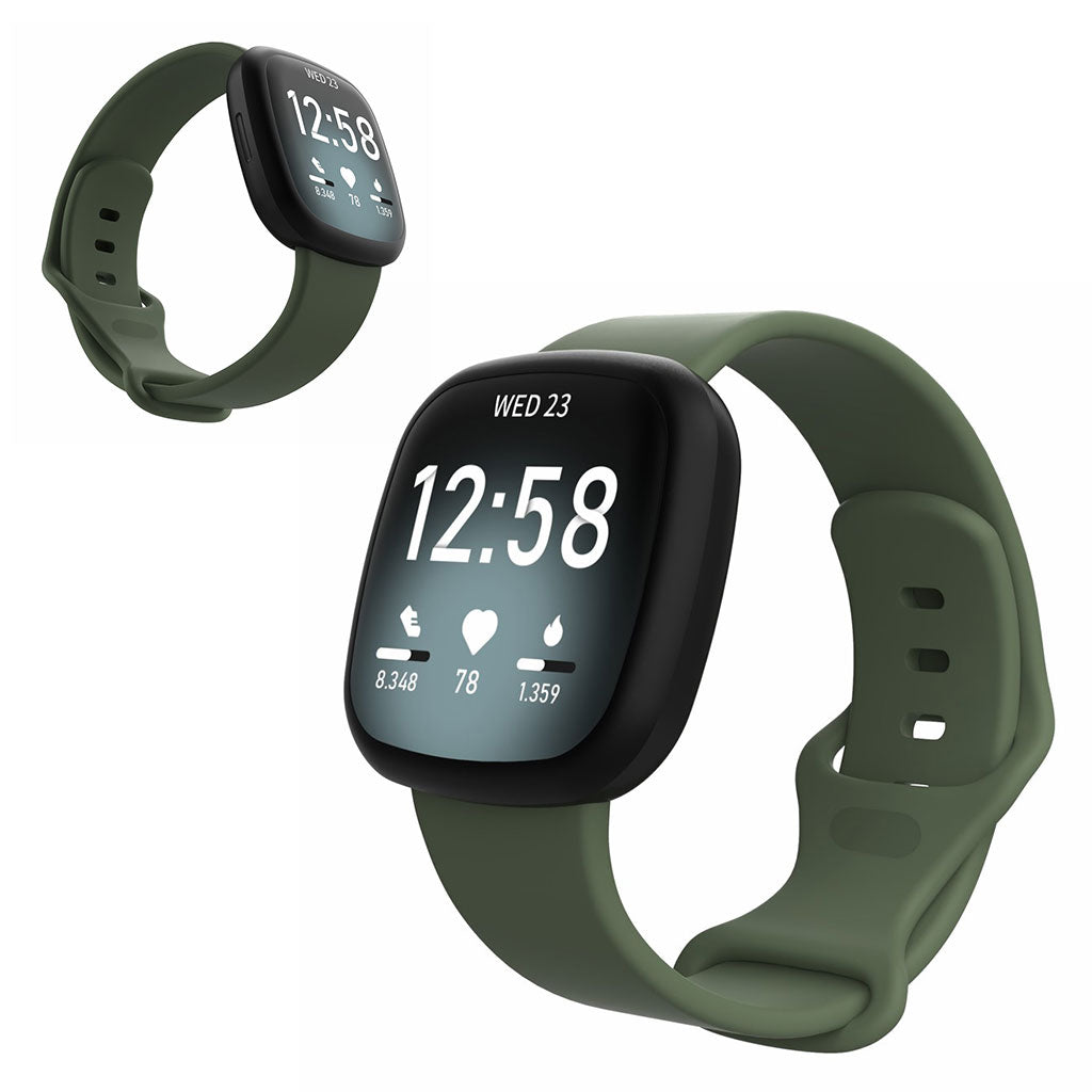 Helt vildt sejt Fitbit Versa 3 / Fitbit Sense Silikone Rem - Størrelse: L - Grøn#serie_6