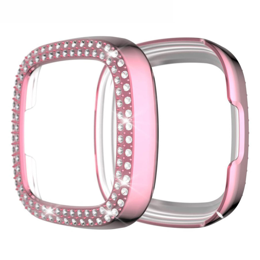 Fitbit Versa 3 / Fitbit Sense  Rhinsten og Silikone Bumper  - Pink#serie_5
