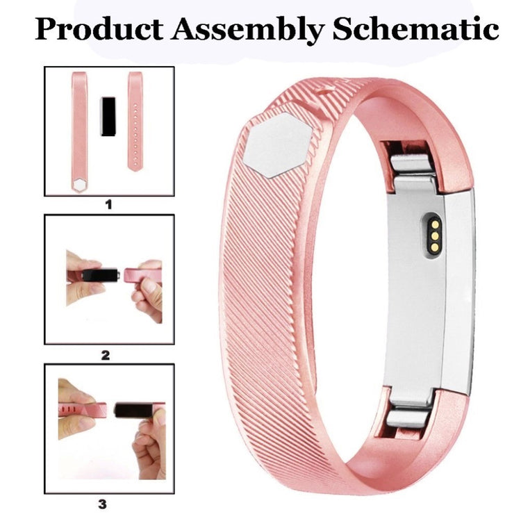 Rigtigt rart Fitbit Alta Silikone Rem - Størrelse: S - Pink#serie_2