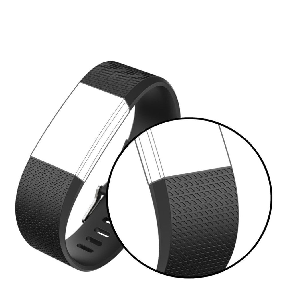 Super nydelig Fitbit Charge 2 Silikone Rem - Sort#serie_10