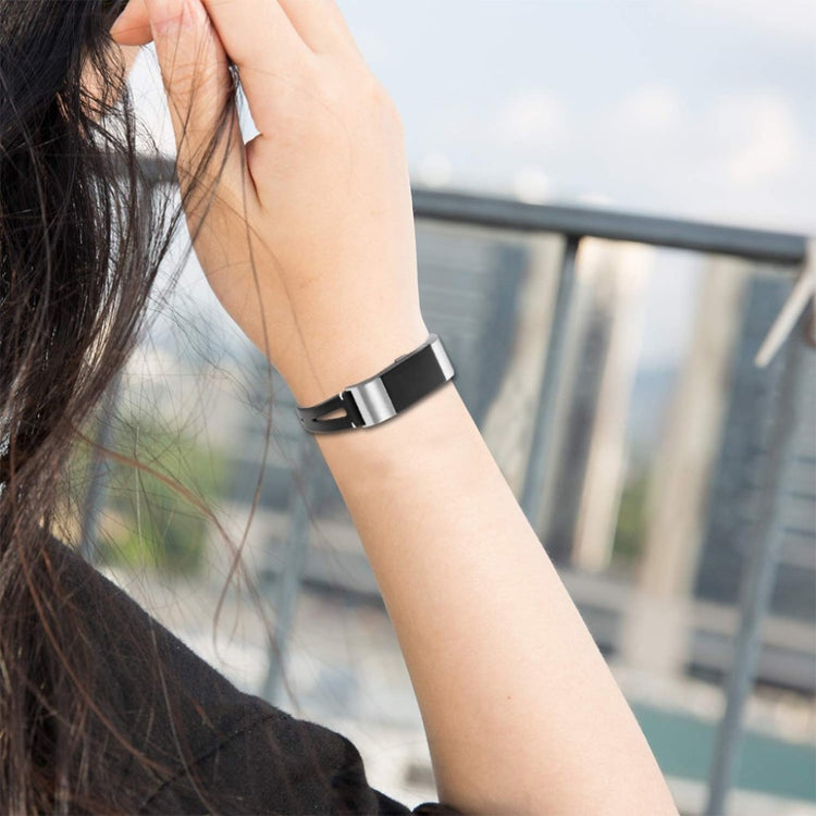 Mega holdbart Fitbit Charge 2 Ægte læder Rem - Sort#serie_1