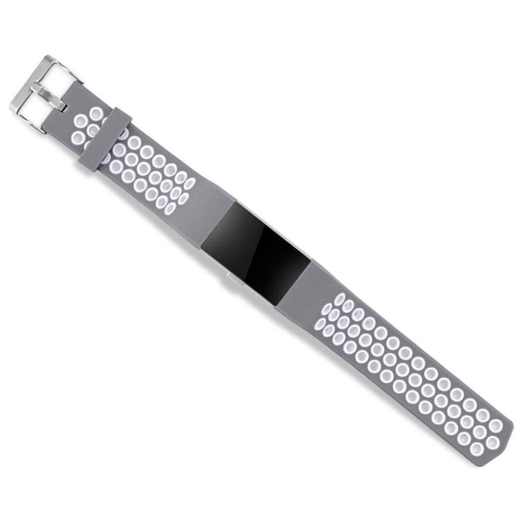 Tidsløst Fitbit Charge 2 Silikone Rem - Sølv#serie_2