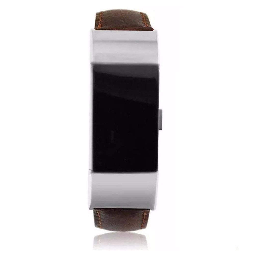 Supercool Fitbit Charge 2 Ægte læder Rem - Brun#serie_2