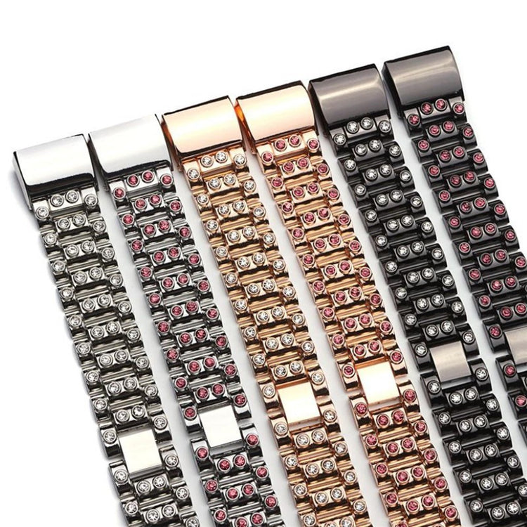 Rigtigt godt Fitbit Charge 2 Metal og Rhinsten Rem - Pink#serie_2