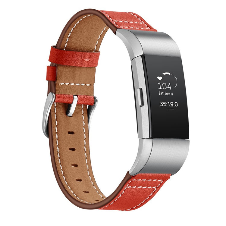 Mega cool Fitbit Charge 2 Ægte læder Rem - Rød#serie_2