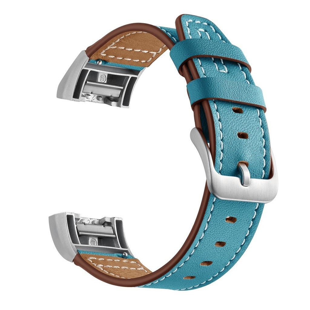 Mega cool Fitbit Charge 2 Ægte læder Rem - Blå#serie_3