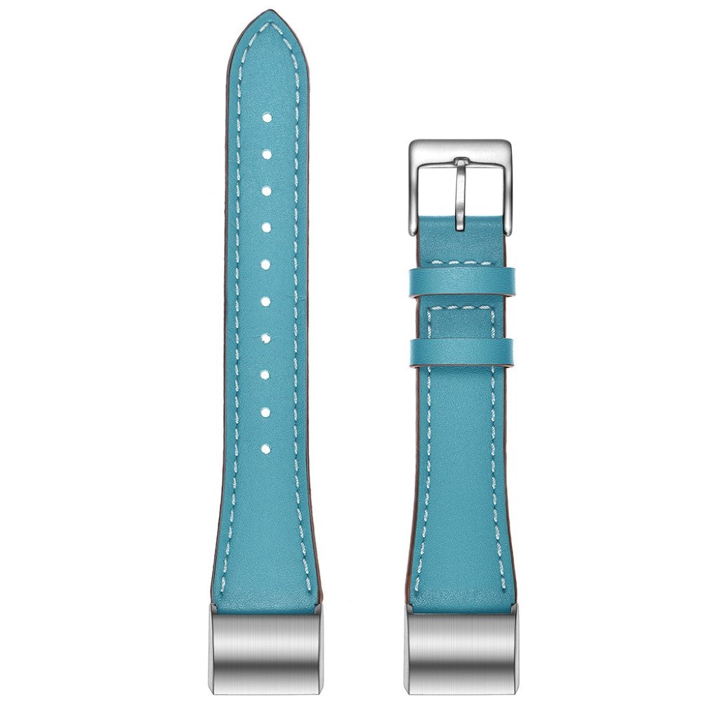 Helt vildt fint Fitbit Charge 2 Ægte læder Rem - Blå#serie_3