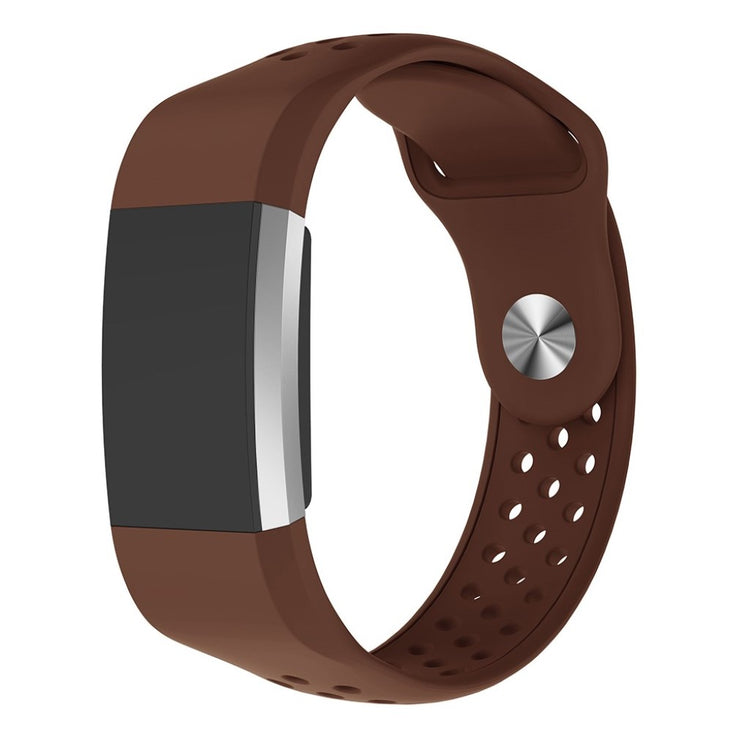 Meget elegant Fitbit Charge 2 Silikone Rem - Brun#serie_10