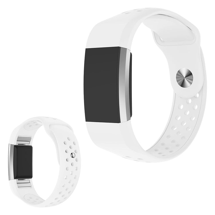 Meget elegant Fitbit Charge 2 Silikone Rem - Hvid#serie_2