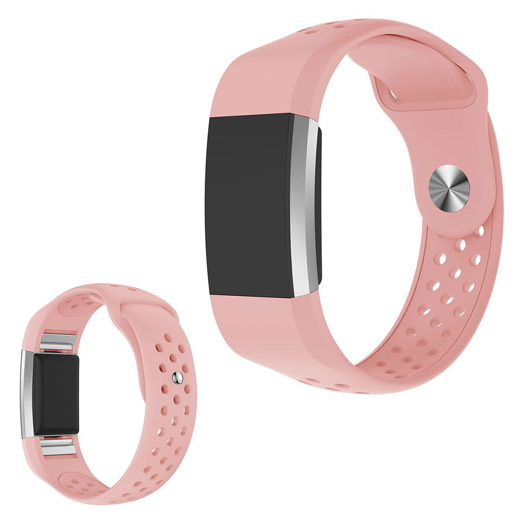 Meget elegant Fitbit Charge 2 Silikone Rem - Pink#serie_4