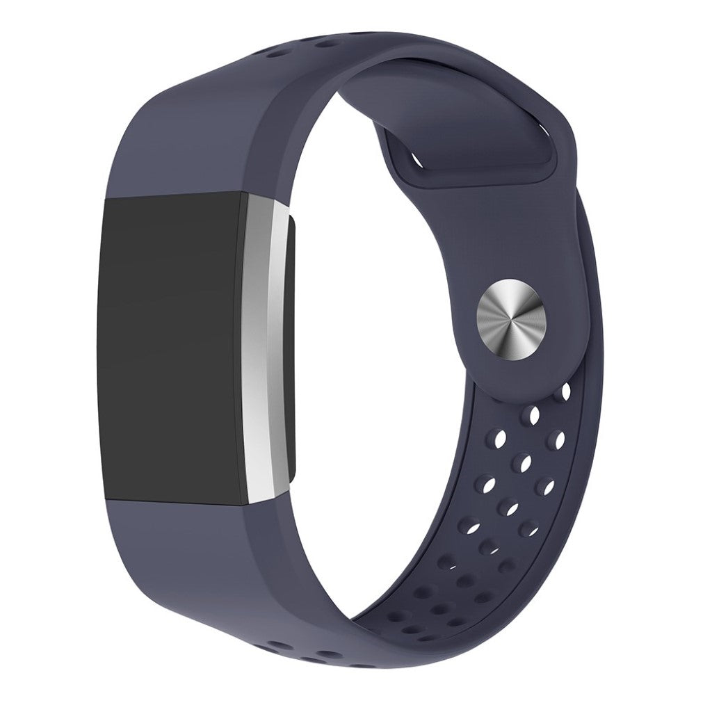 Meget elegant Fitbit Charge 2 Silikone Rem - Blå#serie_7