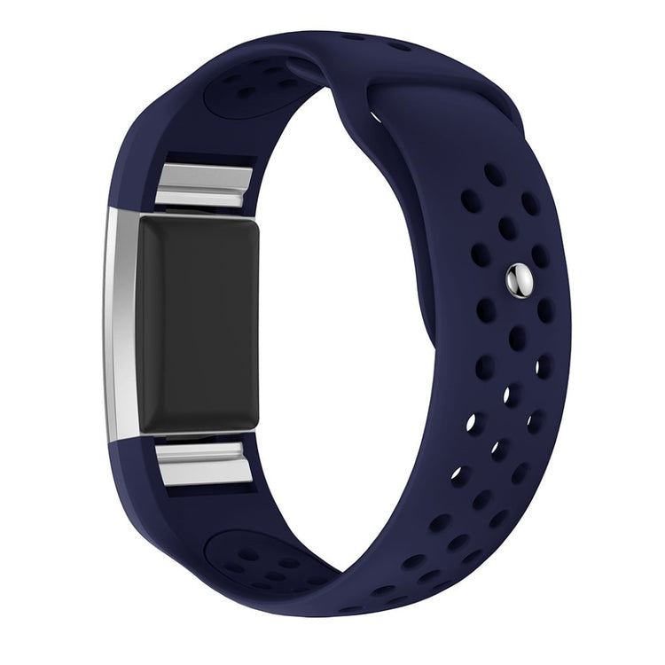 Meget elegant Fitbit Charge 2 Silikone Rem - Blå#serie_8