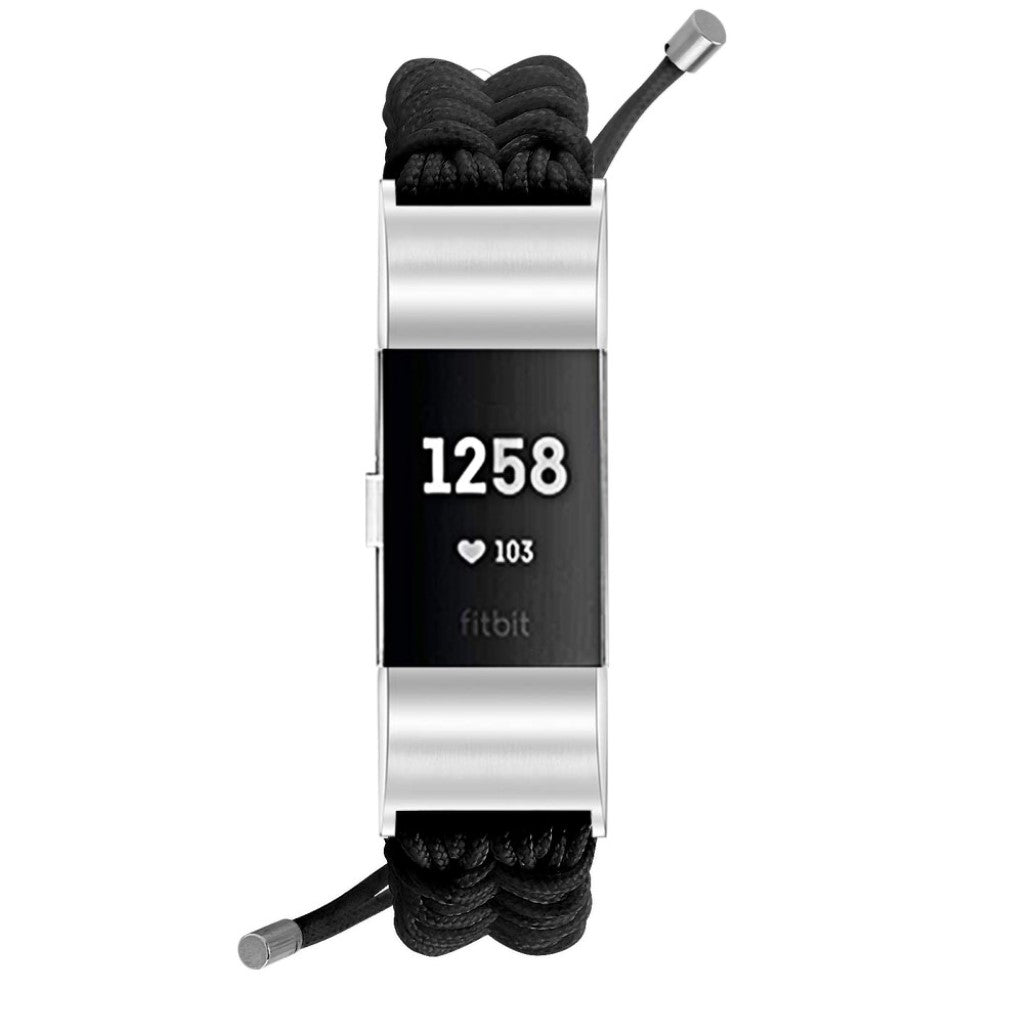 Meget elegant Fitbit Charge 2 Nylon Rem - Sort#serie_9