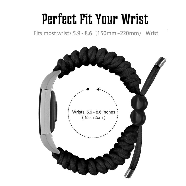 Meget elegant Fitbit Charge 2 Nylon Rem - Sort#serie_9