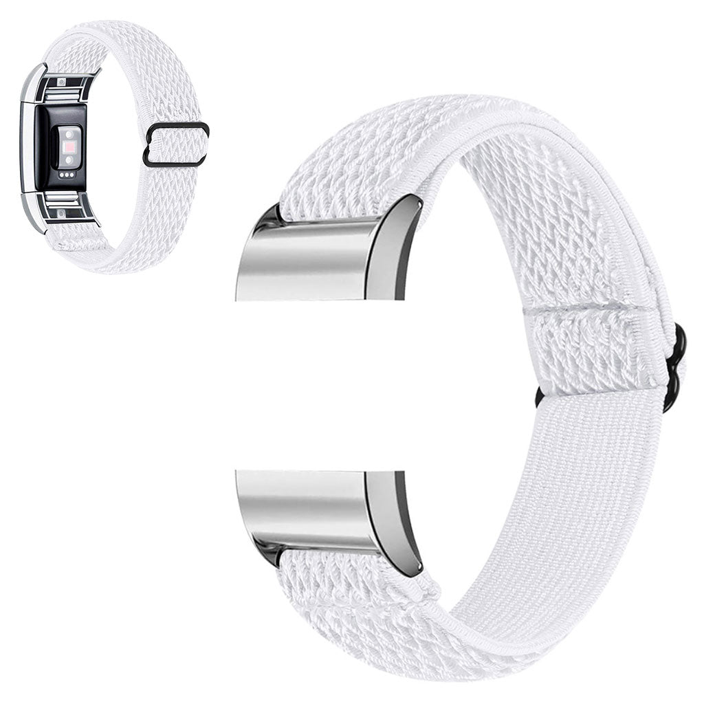 Meget slidstærk Fitbit Charge 2 Nylon Rem - Hvid#serie_1