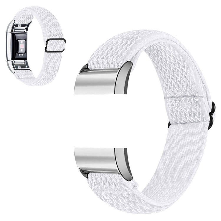 Meget slidstærk Fitbit Charge 2 Nylon Rem - Hvid#serie_1