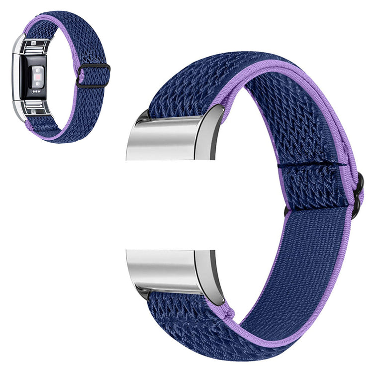 Meget slidstærk Fitbit Charge 2 Nylon Rem - Blå#serie_11