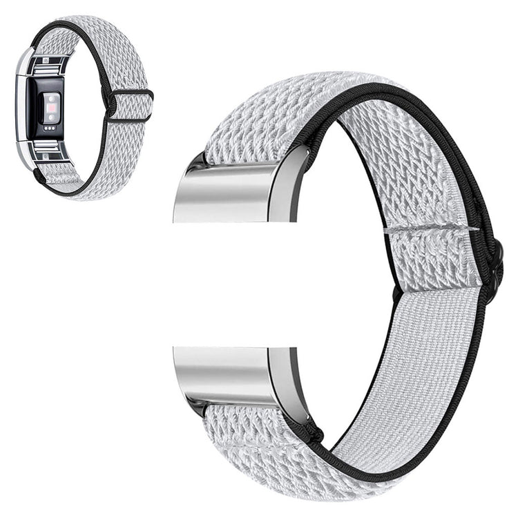 Meget slidstærk Fitbit Charge 2 Nylon Rem - Hvid#serie_4