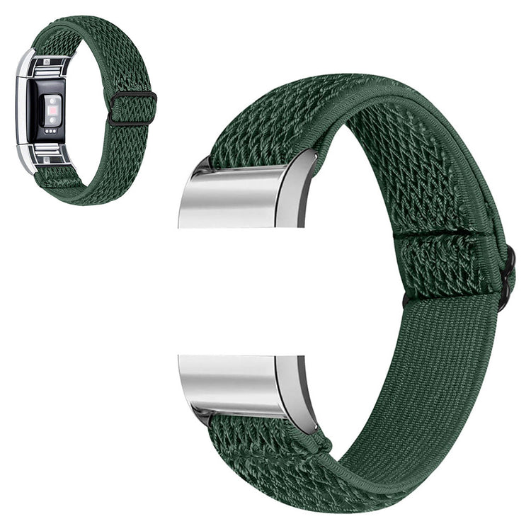 Meget slidstærk Fitbit Charge 2 Nylon Rem - Grøn#serie_8