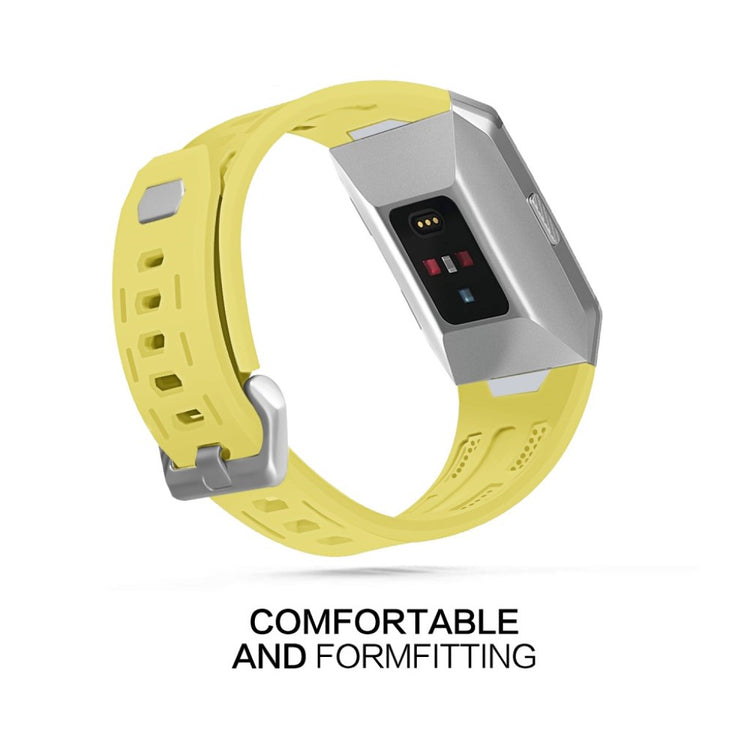 Super smuk Fitbit Ionic Silikone Rem - Gul#serie_6