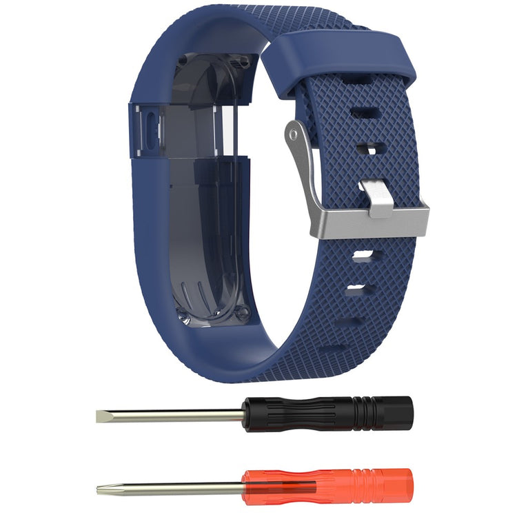 Super flot Fitbit Charge HR Silikone Rem - Størrelse: L - Blå#serie_5