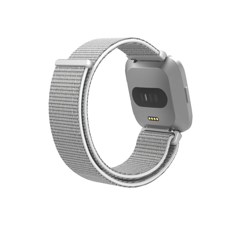 Super hårdfør Fitbit Versa Nylon Rem - Sølv#serie_8