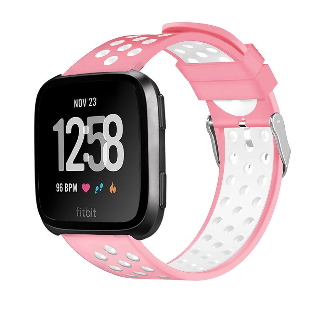 Meget holdbart Fitbit Versa Silikone Rem - Pink#serie_1