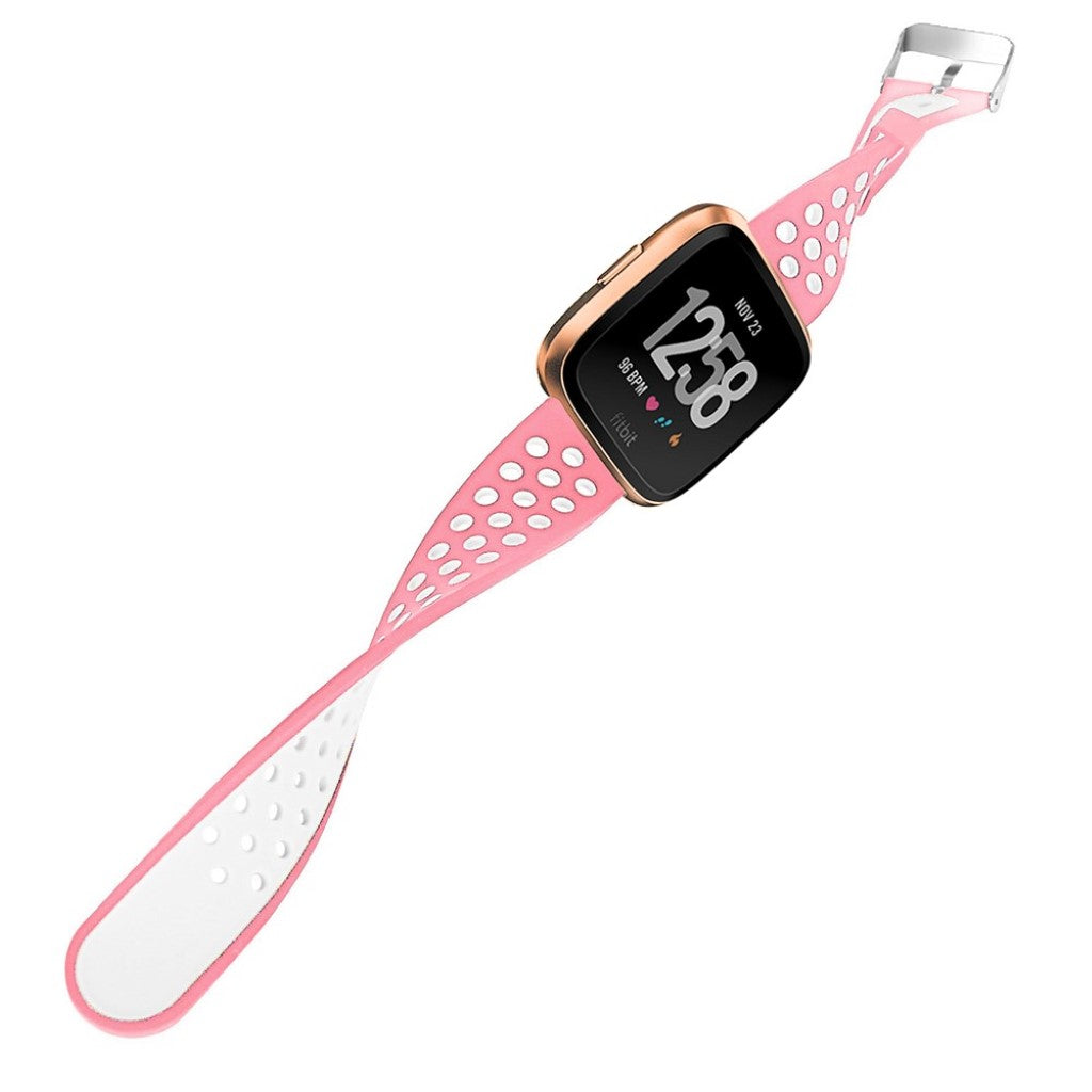 Meget holdbart Fitbit Versa Silikone Rem - Pink#serie_1