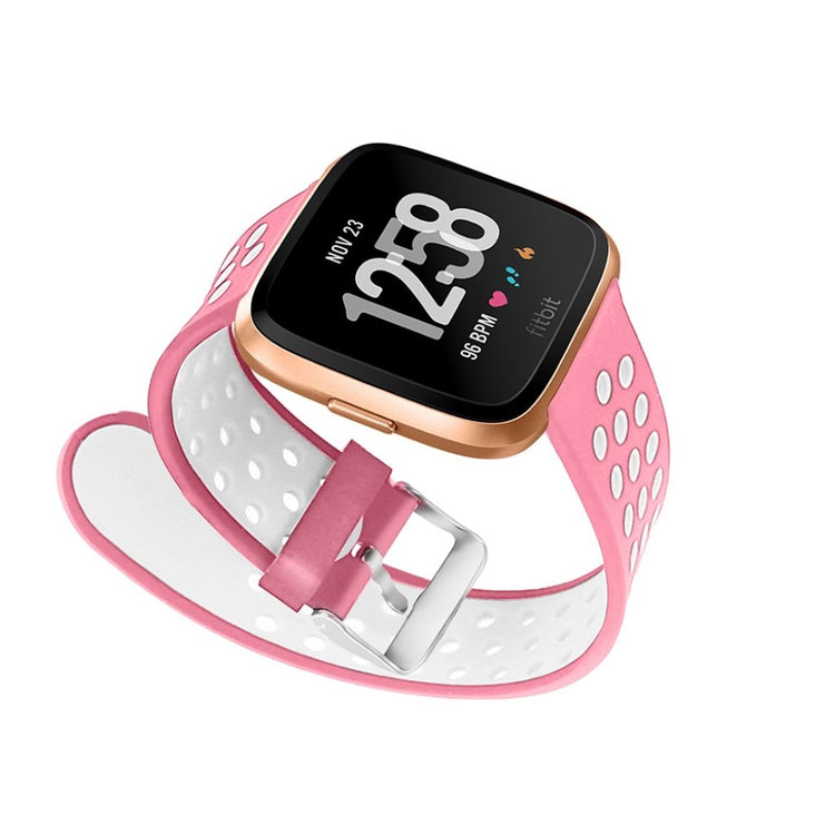 Meget holdbart Fitbit Versa Silikone Rem - Pink#serie_1