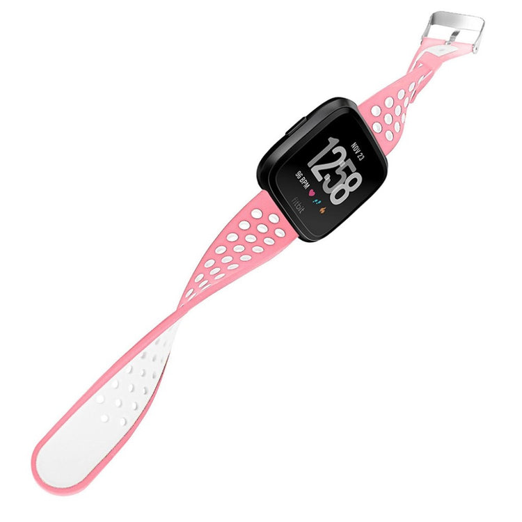 Meget holdbart Fitbit Versa Silikone Rem - Pink#serie_1