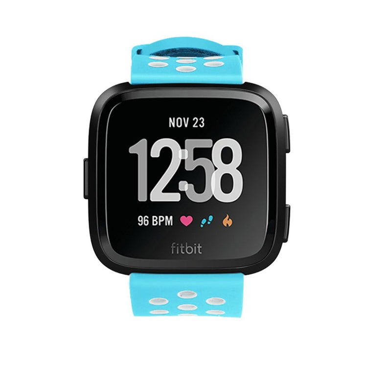 Meget holdbart Fitbit Versa Silikone Rem - Blå#serie_8