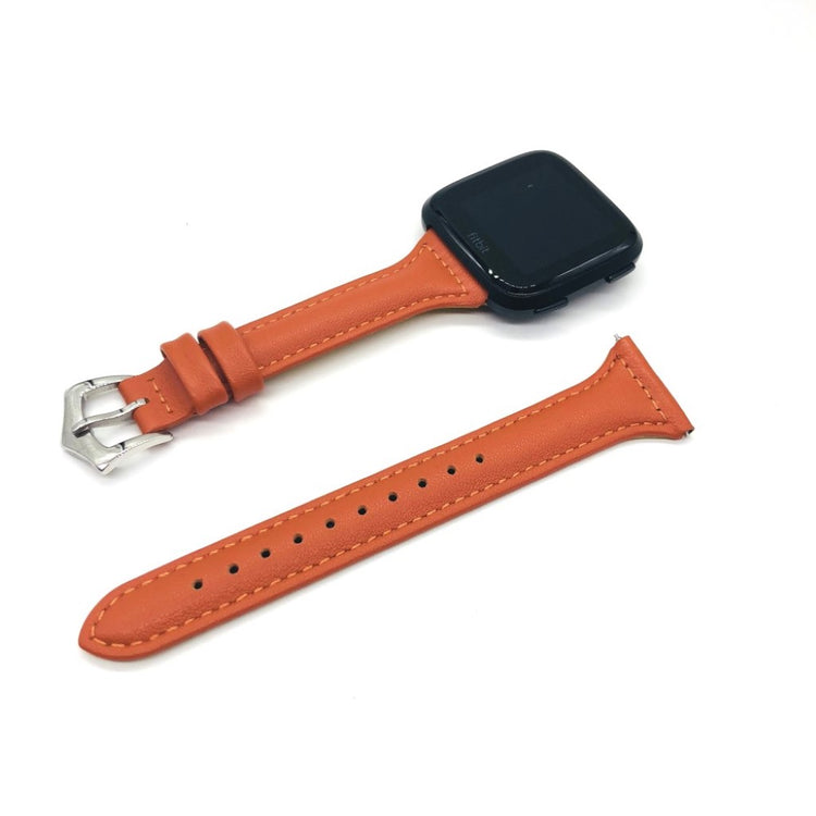 Super fantastisk Fitbit Versa Ægte læder Rem - Orange#serie_5