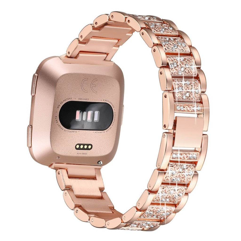 Super cool Fitbit Versa Metal og Rhinsten Rem - Flerfarvet#serie_3