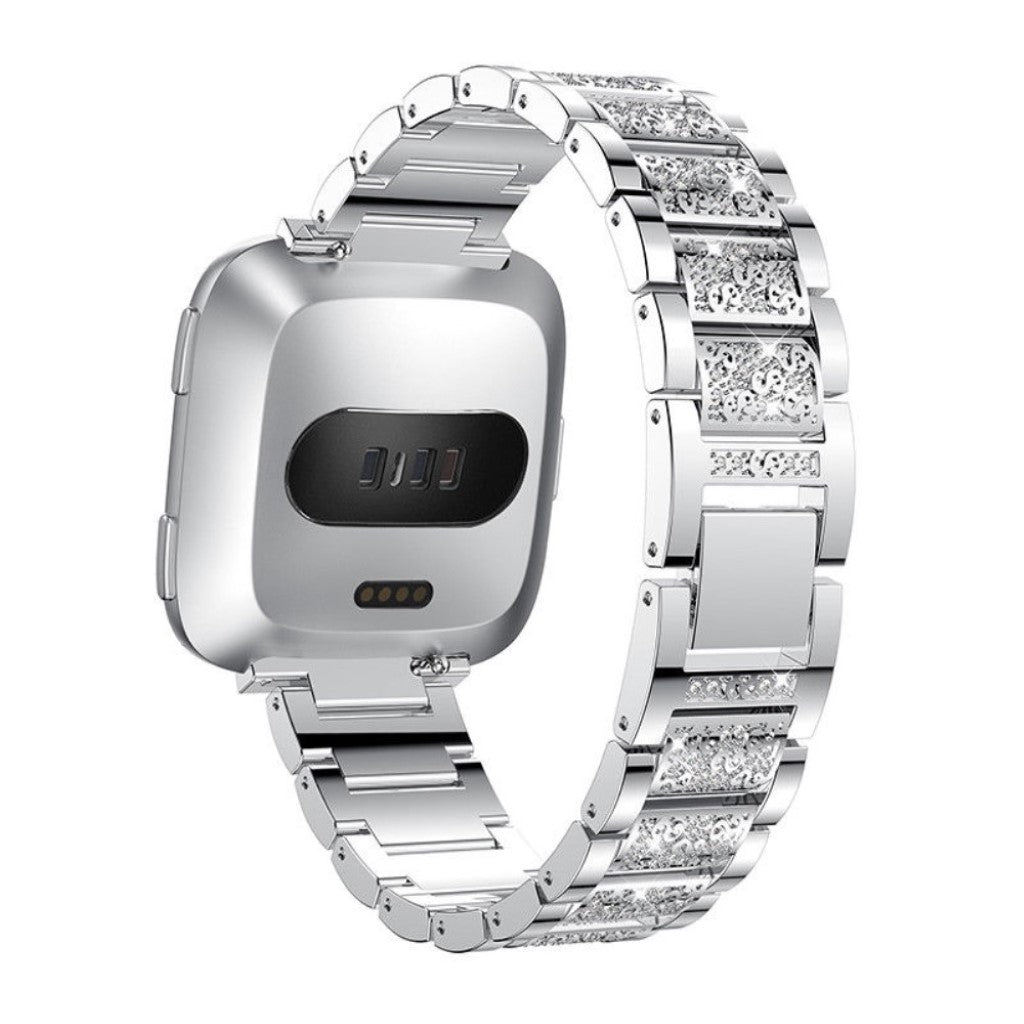 Super cool Fitbit Versa Metal og Rhinsten Rem - Sølv#serie_4