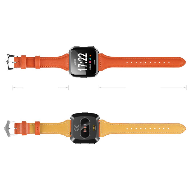 Helt vildt fint Fitbit Versa Kunstlæder Rem - Orange#serie_5