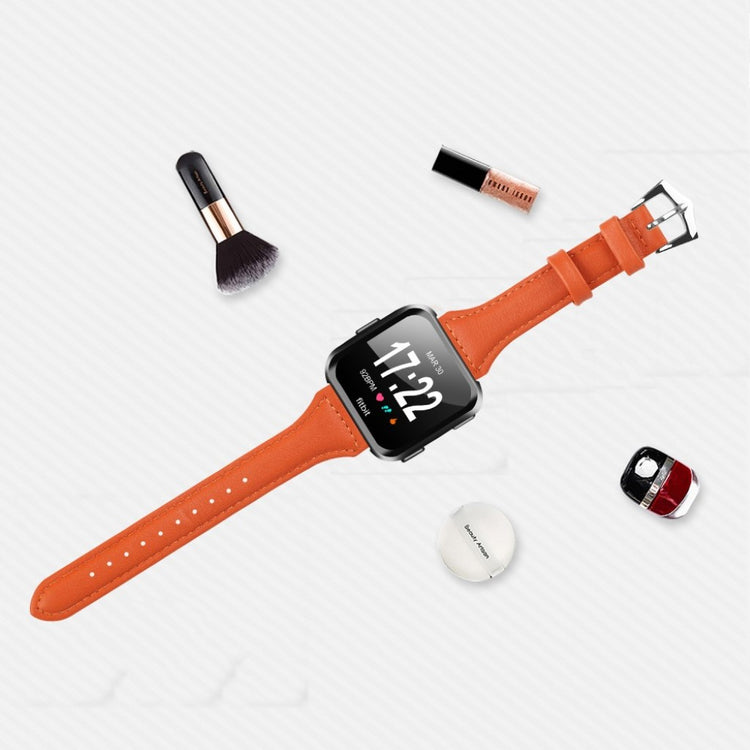 Helt vildt fint Fitbit Versa Kunstlæder Rem - Orange#serie_5