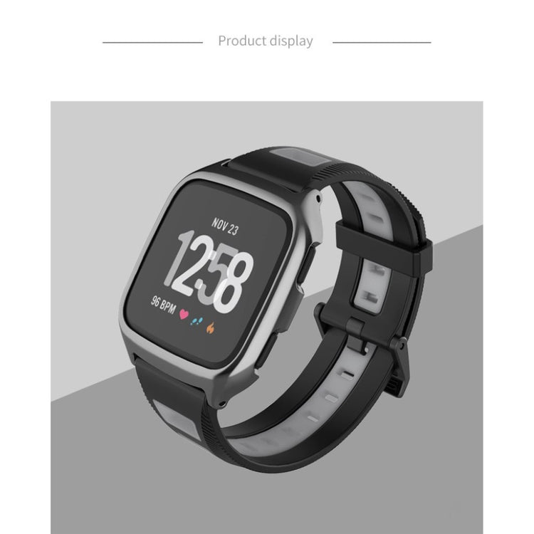 Glimrende Fitbit Versa Silikone Rem - Sølv#serie_1