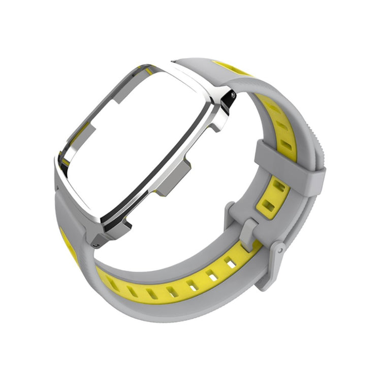 Glimrende Fitbit Versa Silikone Rem - Sølv#serie_8
