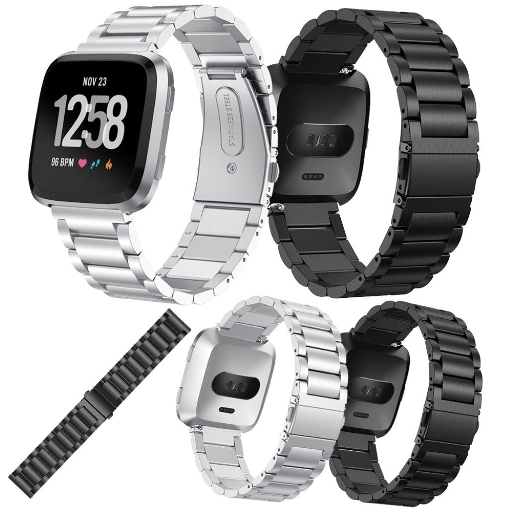 Mega nydelig Fitbit Versa Metal Rem - Sort#serie_1