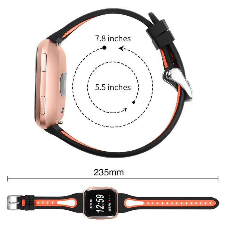 Vildt slidstærk Fitbit Versa Silikone Rem - Orange#serie_6