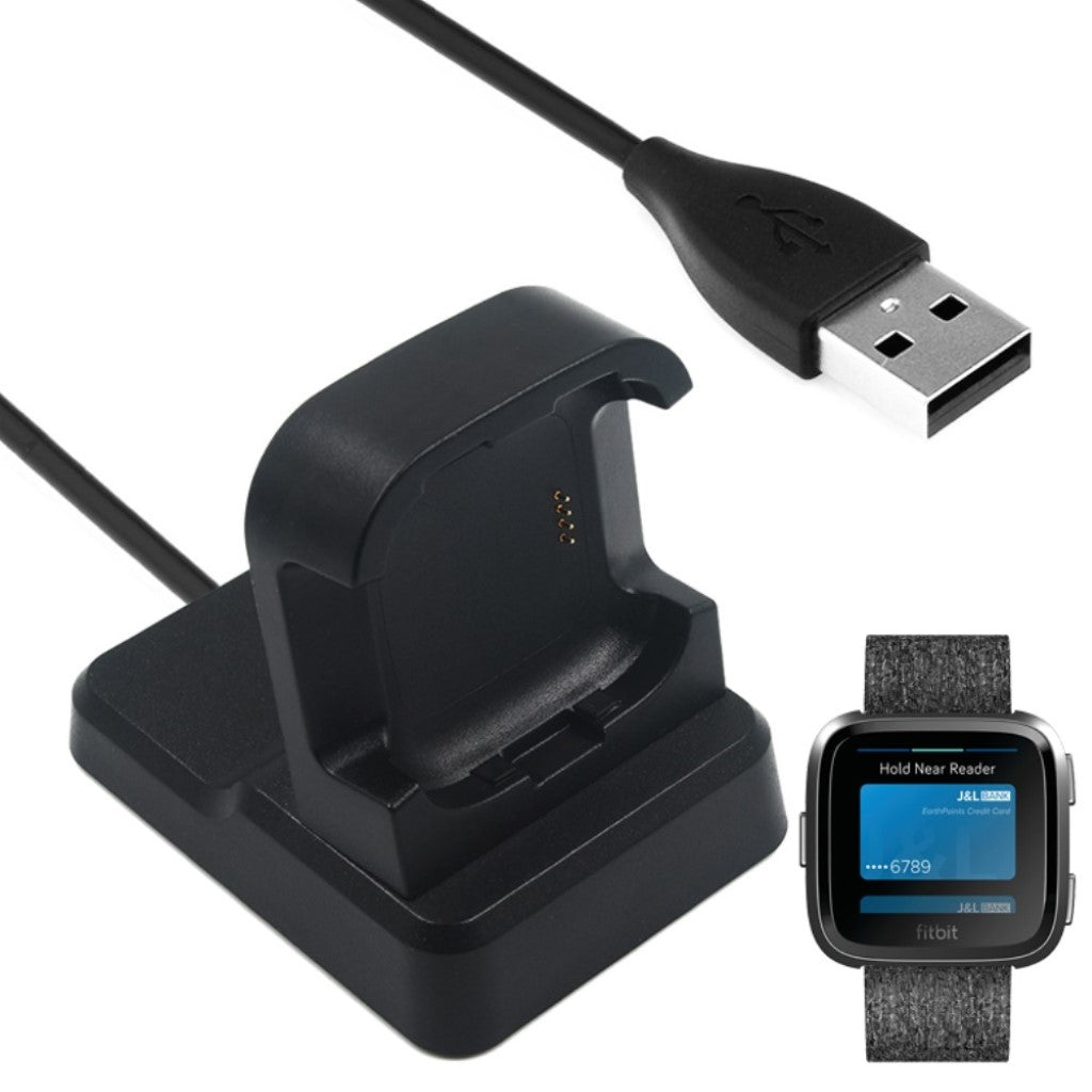 Plastik Fitbit Versa USB Ladestation - Sort#serie_078